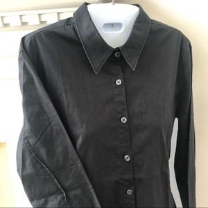 Antonio Miró designer black tight shirt sz 10-L